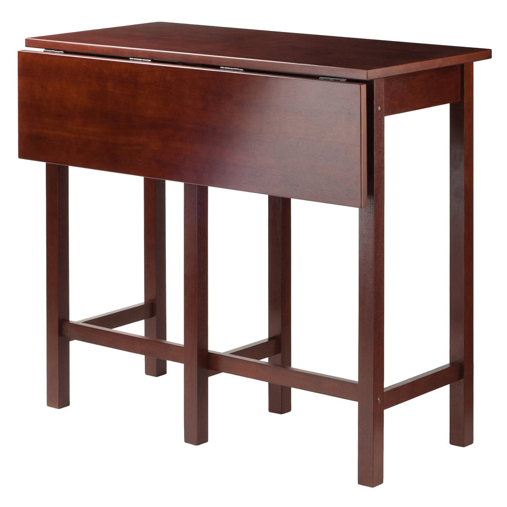 Winsome Wood Lynnwood Versatile Drop Leaf High Table - Space-saving Design For Small Homes, Walnut Finish, Seats 6 Walnut Solid ,Composite Wood 94149-winsome-wood
