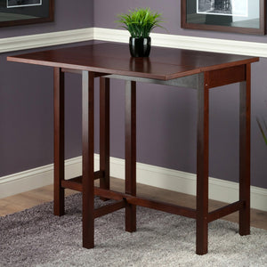 Winsome Wood Lynnwood Versatile Drop Leaf High Table - Space-saving Design For Small Homes, Walnut Finish, Seats 6 Walnut Solid ,Composite Wood 94149-winsome-wood