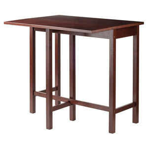 Winsome Wood Lynnwood Versatile Drop Leaf High Table - Space-saving Design For Small Homes, Walnut Finish, Seats 6 Walnut Solid ,Composite Wood 94149-winsome-wood