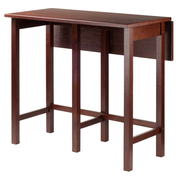 Winsome Wood Lynnwood Versatile Drop Leaf High Table - Space-saving Design For Small Homes, Walnut Finish, Seats 6 Walnut Solid ,Composite Wood 94149-winsome-wood