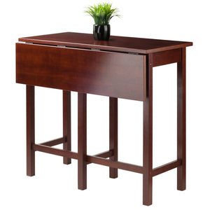 Winsome Wood Lynnwood Versatile Drop Leaf High Table - Space-saving Design For Small Homes, Walnut Finish, Seats 6 Walnut Solid ,Composite Wood 94149-winsome-wood