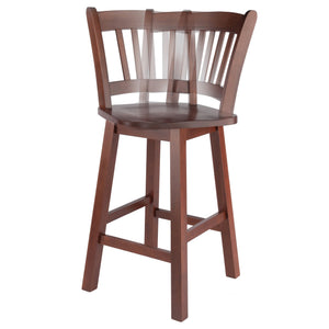 Winsome Wood Fina Swivel Seat Counter Stool - Stylish Walnut Design, 360-degree Rotation, Ideal For Any Space Walnut Solid Wood 94154-winsome-wood