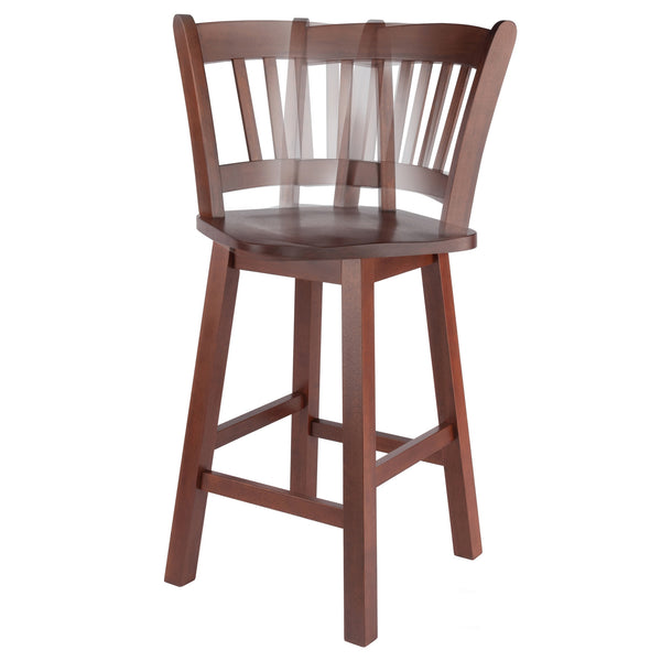 Winsome Wood Fina Swivel Seat Counter Stool - Stylish Walnut Design, 360-degree Rotation, Ideal For Any Space Walnut Solid Wood 94154-winsome-wood