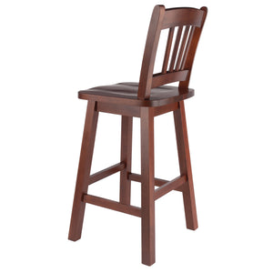 Winsome Wood Fina Swivel Seat Counter Stool - Stylish Walnut Design, 360-degree Rotation, Ideal For Any Space Walnut Solid Wood 94154-winsome-wood
