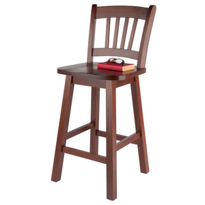 Winsome Wood Fina Swivel Seat Counter Stool - Stylish Walnut Design, 360-degree Rotation, Ideal For Any Space Walnut Solid Wood 94154-winsome-wood