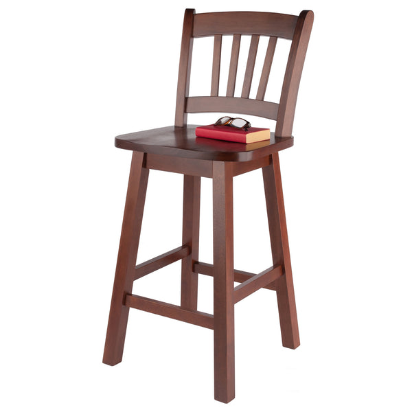 Winsome Wood Fina Swivel Seat Counter Stool - Stylish Walnut Design, 360-degree Rotation, Ideal For Any Space Walnut Solid Wood 94154-winsome-wood