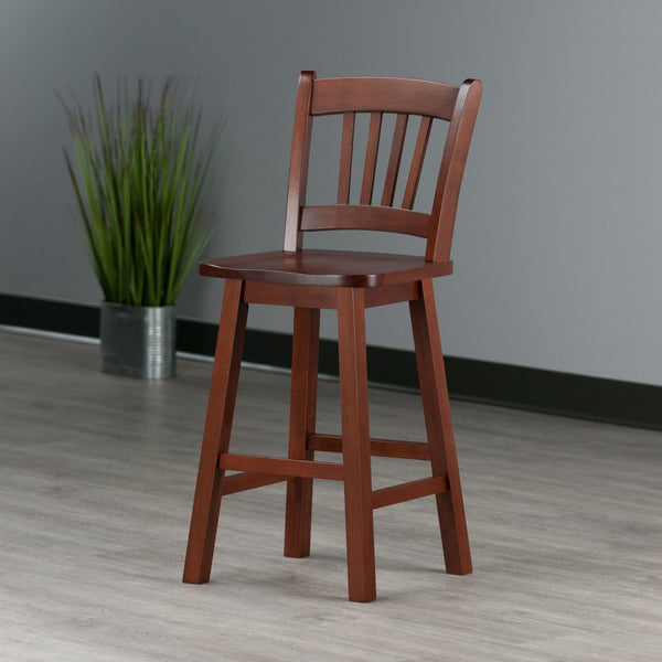 Winsome Wood Fina Swivel Seat Counter Stool - Stylish Walnut Design, 360-degree Rotation, Ideal For Any Space Walnut Solid Wood 94154-winsome-wood