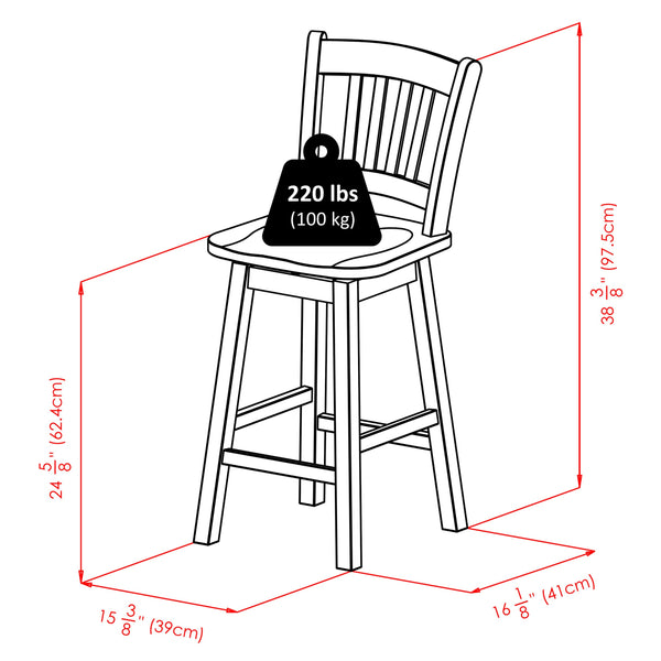 Winsome Wood Fina Swivel Seat Counter Stool - Stylish Walnut Design, 360-degree Rotation, Ideal For Any Space Walnut Solid Wood 94154-winsome-wood