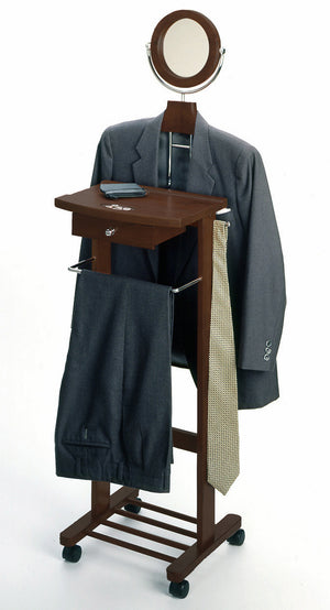 Winsome Wood Vanity Valet Stand - Elegant Walnut Organizer With Mirror, Drawer, And Rolling Casters For Easy Use Walnut Solid ,Composite Wood 94155-winsome-wood