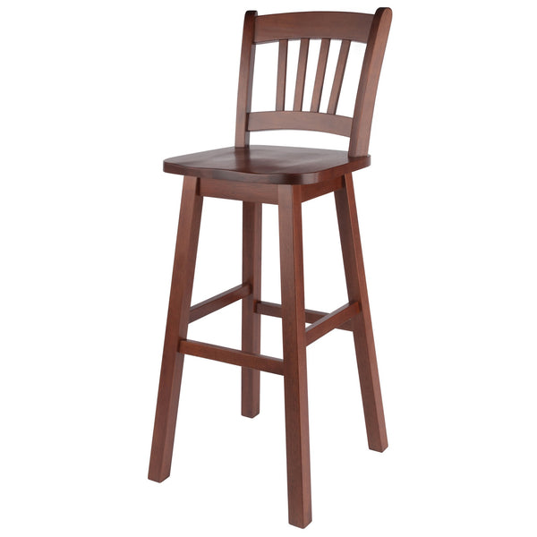 Winsome Wood Fina Swivel Seat Bar Stool - Elegant Walnut Finish, 360-degree Rotation, Perfect For Home Dining Walnut Solid Wood 94159-winsome-wood
