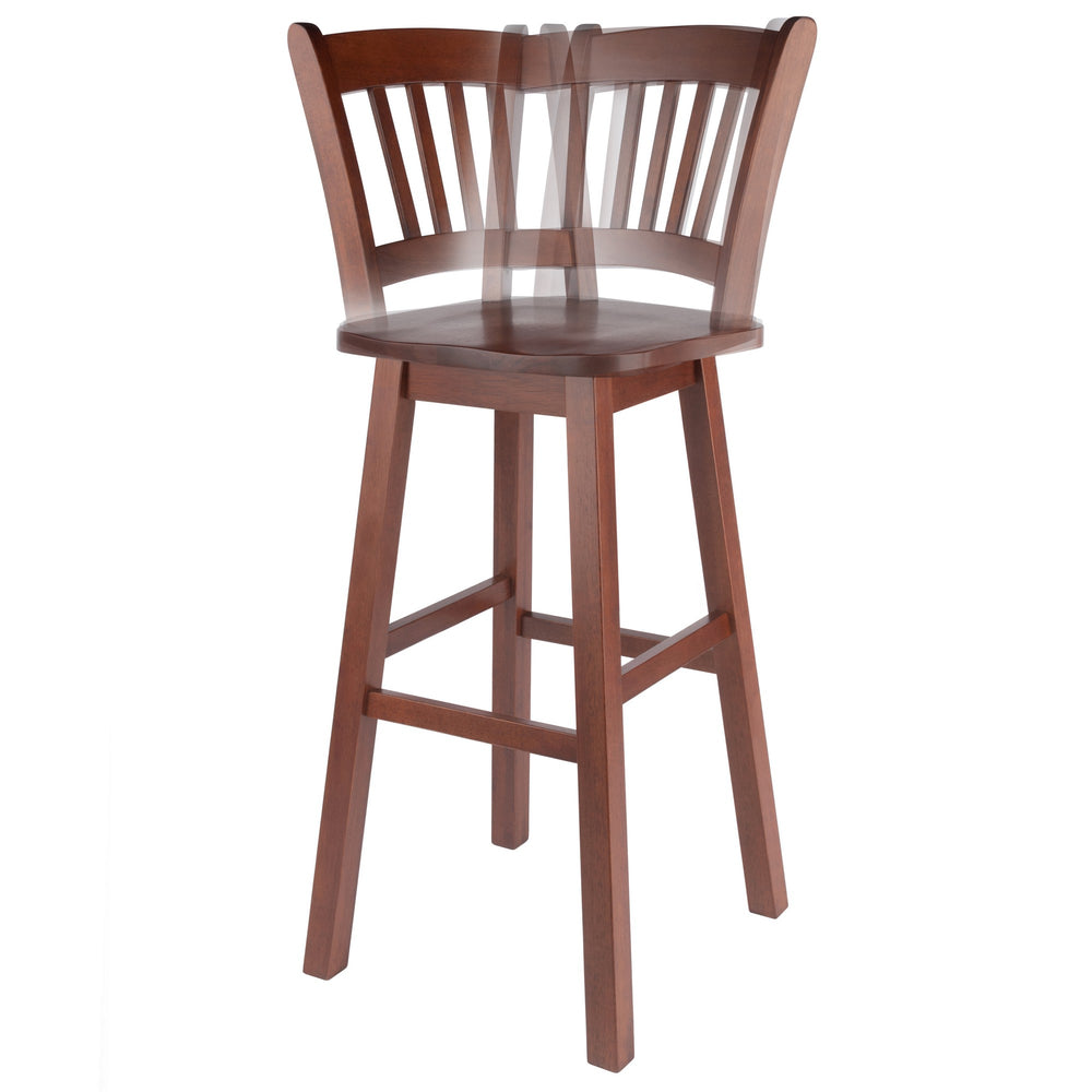 Winsome Wood Fina Swivel Seat Bar Stool - Elegant Walnut Finish, 360-degree Rotation, Perfect For Home Dining Walnut Solid Wood 94159-winsome-wood