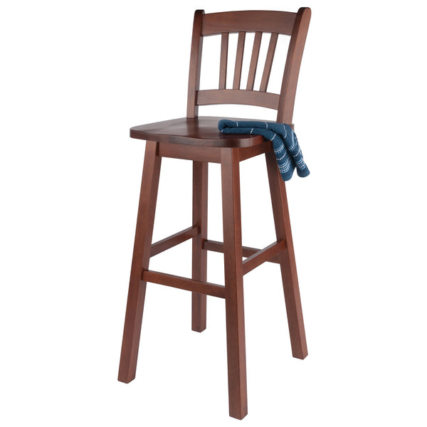 Winsome Wood Fina Swivel Seat Bar Stool - Elegant Walnut Finish, 360-degree Rotation, Perfect For Home Dining Walnut Solid Wood 94159-winsome-wood
