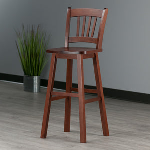 Winsome Wood Fina Swivel Seat Bar Stool - Elegant Walnut Finish, 360-degree Rotation, Perfect For Home Dining Walnut Solid Wood 94159-winsome-wood