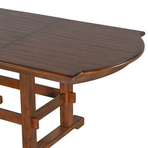 English Elm TOPMAX Solid Wood Extendable Dining Set with 18" Removable Leaf, Bench & 4 Upholstered Chairs, Espresso SP000090AAP