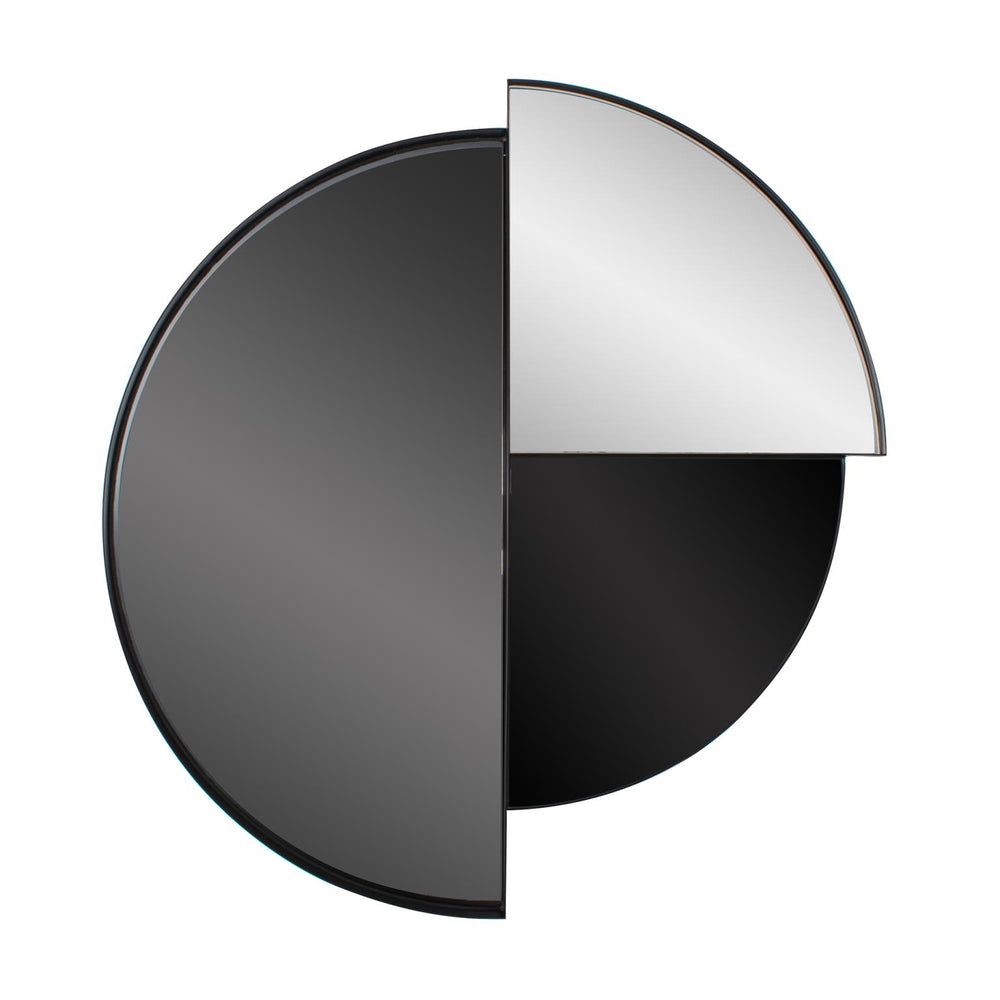 Howard Elliott Orono Metal Mirror – Modern Industrial Design With 3 Irregular Color Panes & Geometric Black Frame Black Stainless Steel 94165-howard-elliott