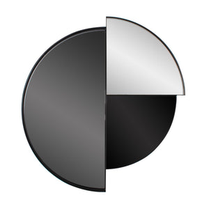 Howard Elliott Orono Metal Mirror – Modern Industrial Design With 3 Irregular Color Panes & Geometric Black Frame Black Stainless Steel 94165-howard-elliott