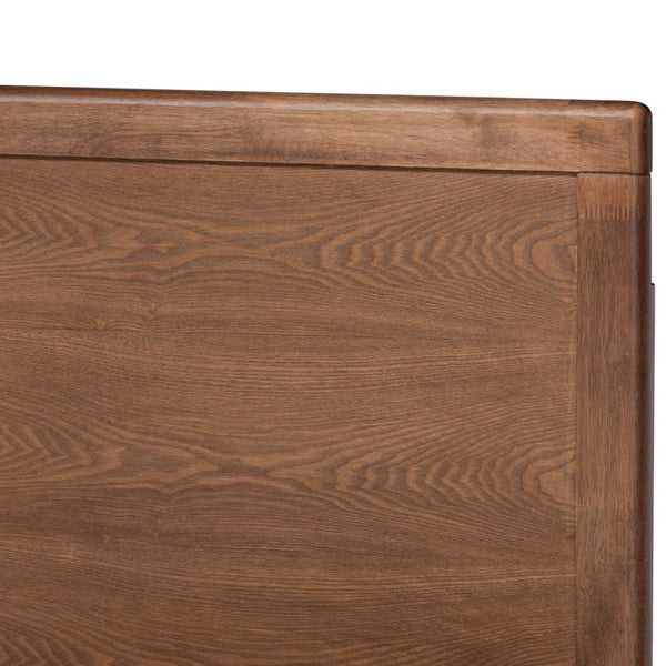 Baxton Studio Baxton Studio Eloise Full Size Platform Bed - Light Grey Upholstery & Ash Walnut Wood Finish Eloise-Light Grey/Ash Walnut-Full