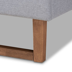 Baxton Studio Baxton Studio Luciana Light Grey Upholstered Full Platform Bed with Adjustable Headboard & Slats Luciana-Light Grey/Ash Walnut-Full