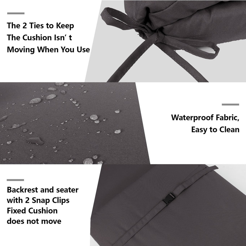 English Elm 2PCS 75" Chaise Lounge Cushion Set for Outdoor Patio · High-Resilience Foam, Supportive Comfort & Durable Recovery Grey W419P194570