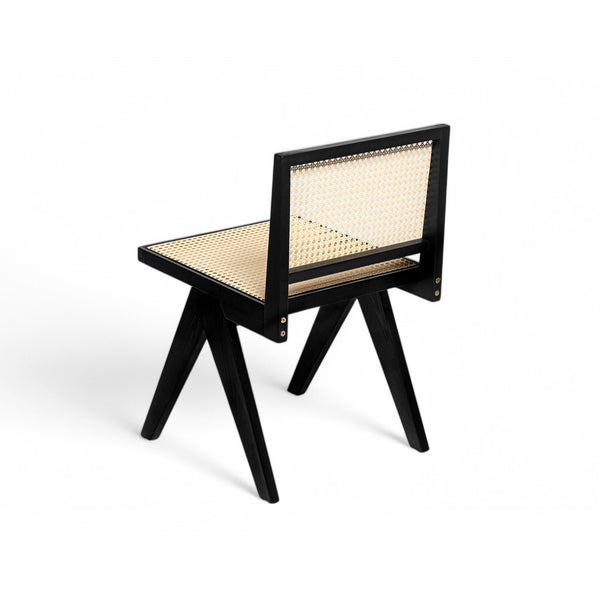 English Elm Christopher Knight Home® - Chandigarh Modern-Rustic Dining Room Chairs Set Of 2, Black Frame With Natural Cane For Comfort N768P241397B