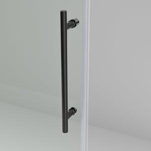 English Elm 56-60"W Frameless Sliding Shower Door with 5/16" Tempered Glass, Smooth Whisper-Quiet Rollers, Easy-Clean Coating Matt Black W1865S00162