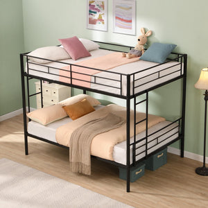 English Elm Full Over Full Metal Bunk Bed – Space-Saving Design, Easy Assembly, No Box Spring Required! W311S00050
