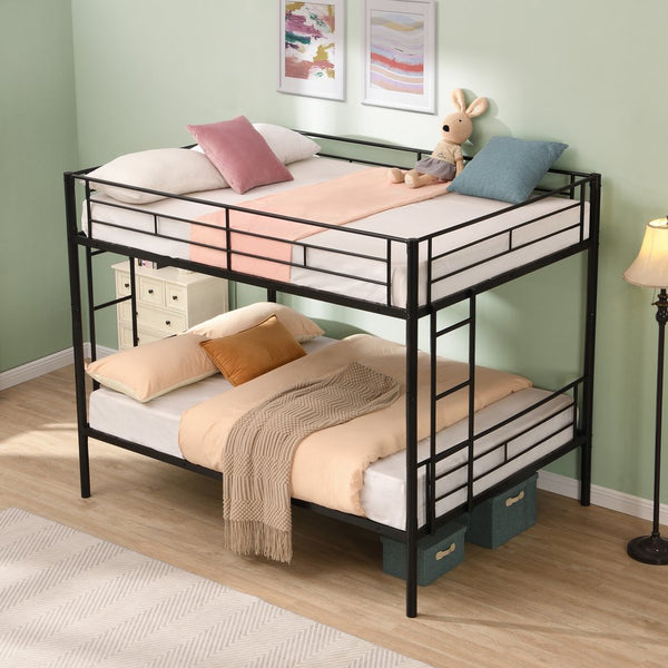 English Elm Full Over Full Metal Bunk Bed – Space-Saving Design, Easy Assembly, No Box Spring Required! W311S00050