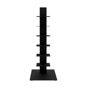 EuroStyle Sapiens Six Shelf Steel Tower Bookcase for Home Office and Studio Spaces Anthracite 94196ANTH-KIT