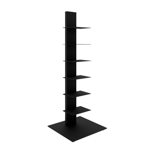 EuroStyle Sapiens Six Shelf Steel Tower Bookcase for Home Office and Studio Spaces Anthracite 94196ANTH-KIT