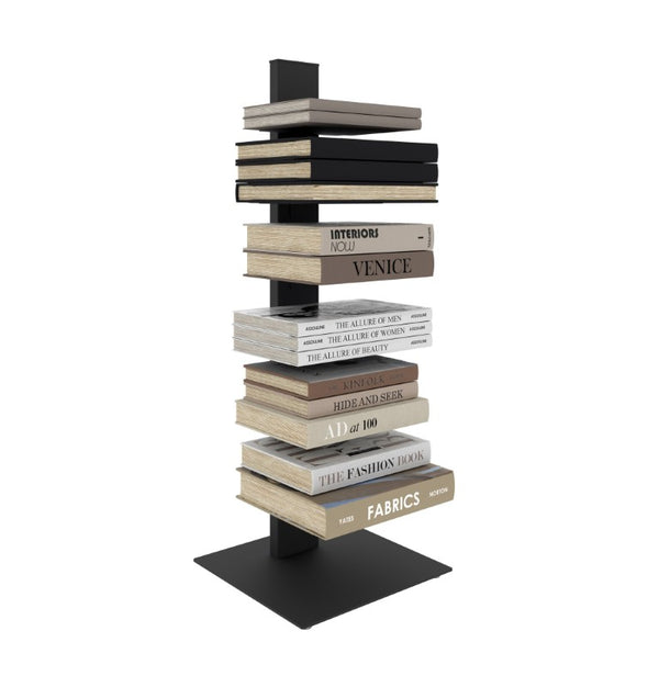 EuroStyle Sapiens Six Shelf Steel Tower Bookcase for Home Office and Studio Spaces Anthracite 94196ANTH-KIT