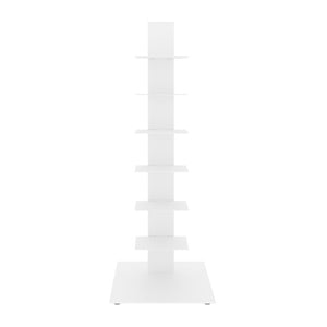 EuroStyle Sapiens Six Shelf Steel Tower Bookcase for Home Office and Studio Spaces White 94196WHT-KIT