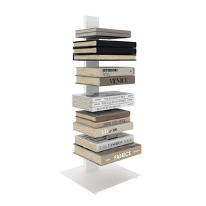 EuroStyle Sapiens Six Shelf Steel Tower Bookcase for Home Office and Studio Spaces White 94196WHT-KIT