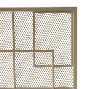 English Elm Christopher Knight Home® - FIRE Dorothy Modern Single Panel Iron Screen with Geometric Mesh Shield — Elegant Hearth Protection Gold 65178.00