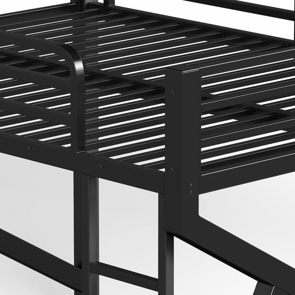 English Elm Twin Xl Over Queen Metal Bunk Bed Low Profile Steel Frame for Guest Rooms W5305S00034