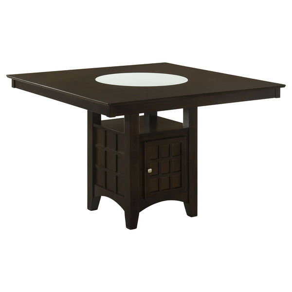 English Elm Tolland Counter-Height Cappuccino Dining Table with 1-Door Storage, Lazy Susan & Seating for Eight B062S00798