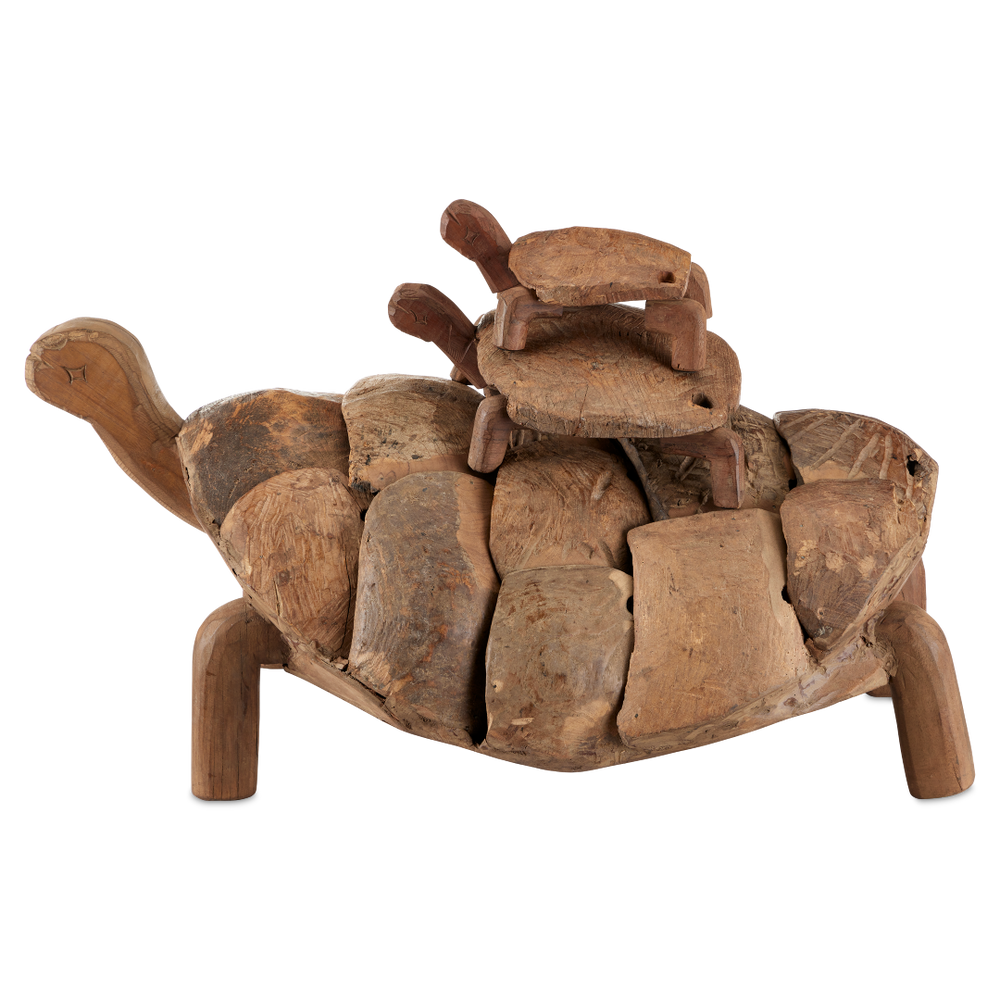 Turtle Set of 3 Unique Reclaimed Wood Sculptures - Rustic Whimsical Home Decor for Any Space