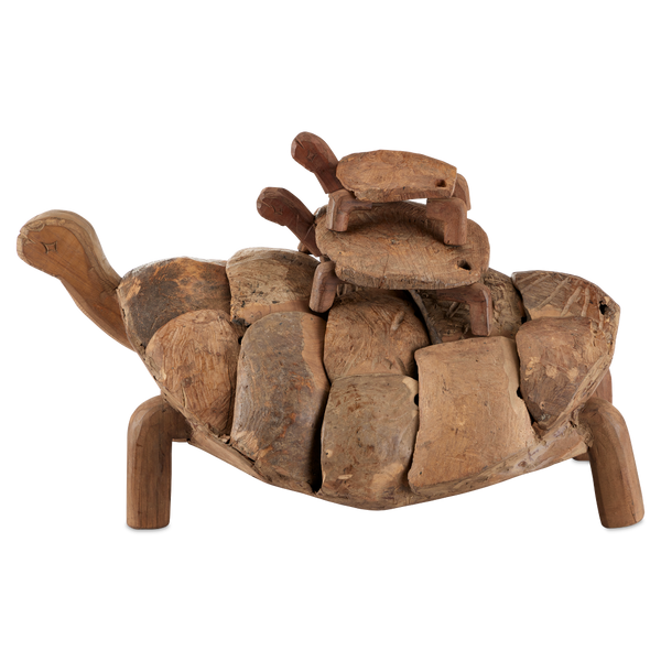 Turtle Set of 3 Unique Reclaimed Wood Sculptures - Rustic Whimsical Home Decor for Any Space