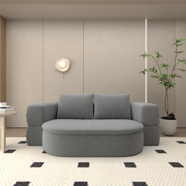 English Elm Folding Sofa Bed Twin Size Light Gray - 2-in-1 Convertible Futon Floor Mattress, High-Density Foam Comfort W1960P341382