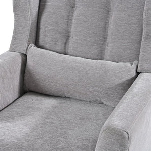 English Elm Modern Accent Chair with Ergonomic Chenille Upholstery, Padded Foam Seat and Solid Wood Legs, Stylish Lounge Seating for Living Room Bedroom Reading Nook Grey W1028P162720