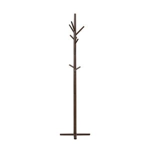 English Elm Dark Solid Wood Coat Rack with 10 Hooks, 3-Tier Tall Entryway Stand for Hats Coats Scarves Bags Dark Brown 25.75 L x 5.5 W x 4 H B011P361961