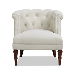 English Elm Jennifer Taylor Home - Katherine Tufted Accent Chair Sand Beige Polyester - Handcrafted Barrel Back, High-Density Foam Comfort B2719P364404