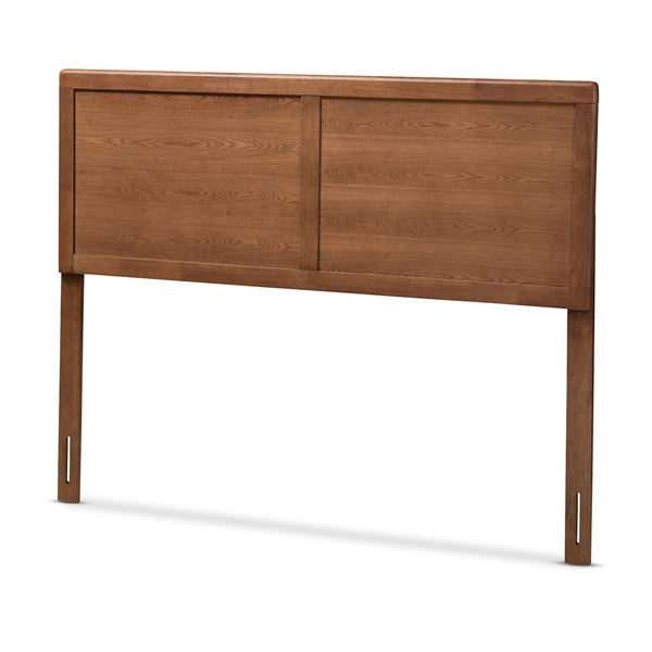 Baxton Studio Baxton Studio Mid-Century Modern Walnut Brown Wood Headboard for Stylish Full-Size Bedrooms Raya Queen MG97033-Ash Walnut-HB-Queen