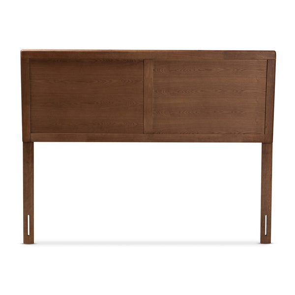 Baxton Studio Baxton Studio Mid-Century Modern Walnut Brown Wood Headboard for Stylish Full-Size Bedrooms Raya Queen MG97033-Ash Walnut-HB-Queen