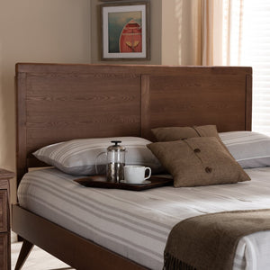 Baxton Studio Baxton Studio Mid-Century Modern Walnut Brown Wood Headboard for Stylish Full-Size Bedrooms Raya Queen MG97033-Ash Walnut-HB-Queen