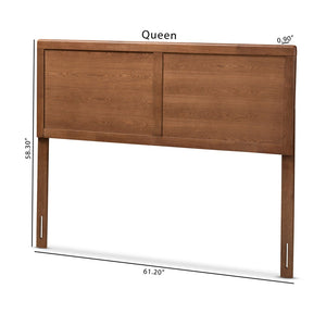 Baxton Studio Baxton Studio Mid-Century Modern Walnut Brown Wood Headboard for Stylish Full-Size Bedrooms Raya Queen MG97033-Ash Walnut-HB-Queen