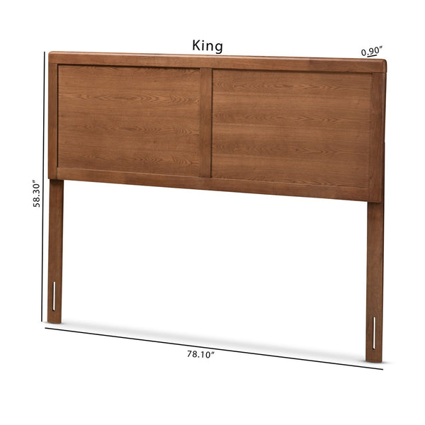 Baxton Studio Baxton Studio Mid-Century Modern Walnut Brown Wood Headboard for Stylish Full-Size Bedrooms Raya Queen MG97033-Ash Walnut-HB-Queen