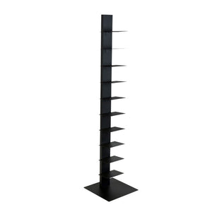 EuroStyle Sapiens Steel Tower Bookcase Ten Open Shelves Industrial Vertical Storage Unit Anthracite 94200ANTH-KIT