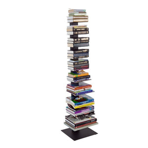 EuroStyle Sapiens Steel Tower Bookcase Ten Open Shelves Industrial Vertical Storage Unit Anthracite 94200ANTH-KIT