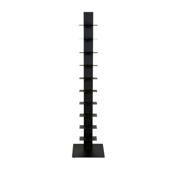 EuroStyle Sapiens Steel Tower Bookcase Ten Open Shelves Industrial Vertical Storage Unit Anthracite 94200ANTH-KIT