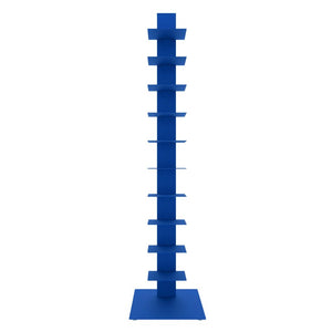 EuroStyle Sapiens Steel Tower Bookcase Ten Open Shelves Industrial Vertical Storage Unit Blue 94200BLU-KIT